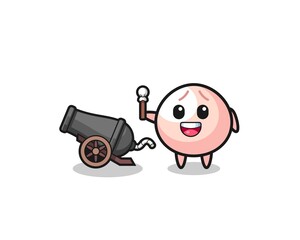 cute meatbun shoot using cannon