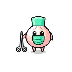 Naklejka premium surgeon meatbun mascot character