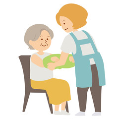 更衣介助のイラスト