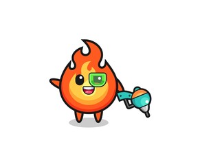 fire cartoon as future warrior mascot