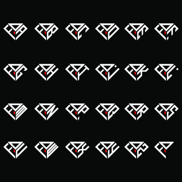 DFA to DFZ letter logo creative design, Multiple triple letter logo design