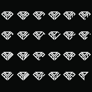 DQA to DQZ letter logo creative design, Multiple triple letter logo design, OQA to OQZ letter logo creative design, Multiple triple letter logo design