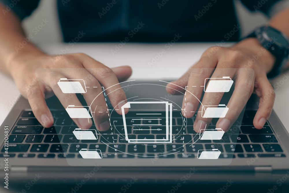 Fototapete System for Document Management (DMS). Software that automates the archiving and management of data files.