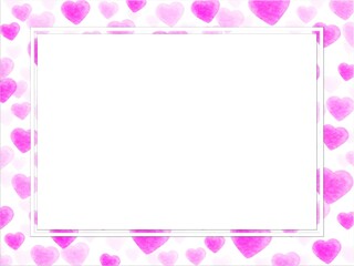 ピンク色のハートマークのピクチャーフレーム