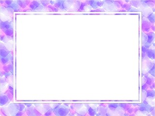 紫色の輝くハート模様のピクチャーフレーム