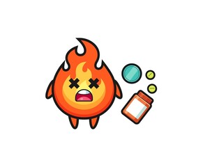 illustration of overdose fire character