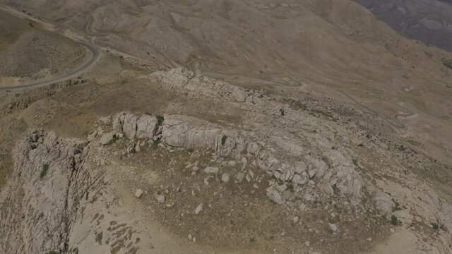 Aerial, Nemrut Dagi, 7 Statues, Turkey