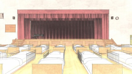 体育館　病院　野戦病院　イラスト