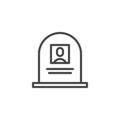 Headstone, tombstone line icon