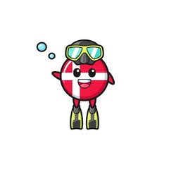 the denmark flag diver cartoon character
