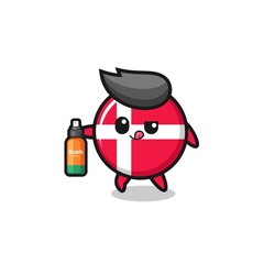 cute denmark flag holding mosquito repellent