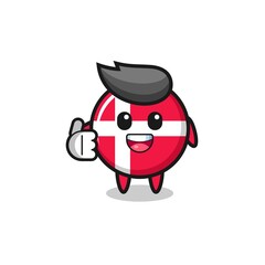 denmark flag mascot doing thumbs up gesture