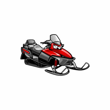 recommend clip art: Snowmobile - motor sled vehicle - snow jet ski vector isolated