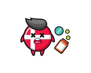 illustration of overdose denmark flag character