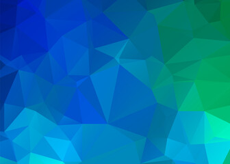 Fototapeta premium Geometric design. Dark blue ​gradient background. Geometric triangle, mosaic, abstract background EPS 10 Vector