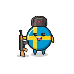cute sweden flag cartoon as Russian army