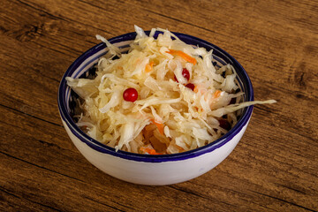 Sauerkraut with cranberry in the bowl