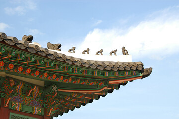 Beautiful roof of Gyeongbokgung Palace - Seoul, Korea