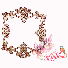 autumn frame with ornament