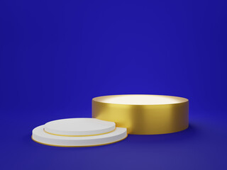 round white and golden podium stage