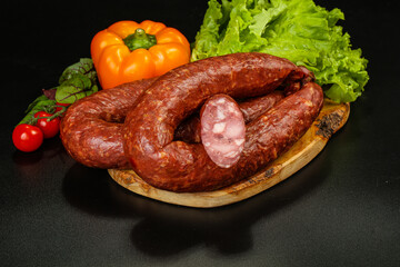 Natural meat sausages with minced meat