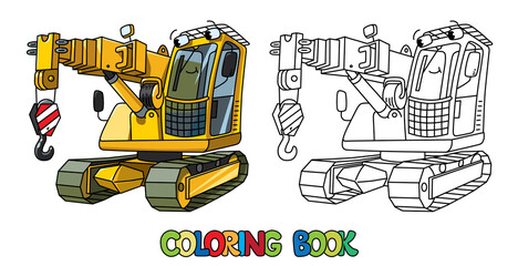 Funny autocrane or mobile crane Coloring book - 471213072