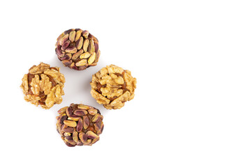 Turkish dessert cezerye with walnuts or pistachio