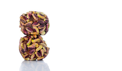 Turkish dessert cezerye with walnuts or pistachio