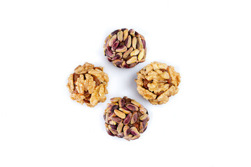 Turkish dessert cezerye with walnuts or pistachio