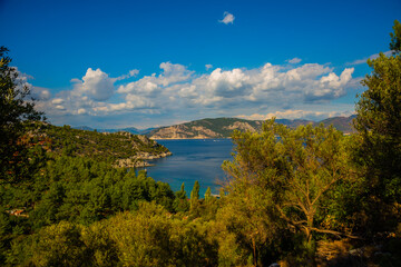 AMOS, TURKEY: Top view of the bay from the Ancient city of Amos.