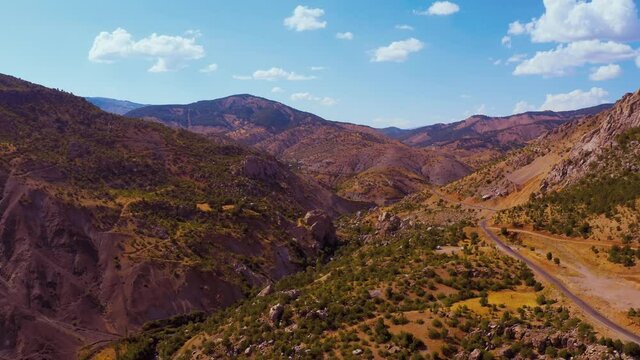 Aerial, Mountainous Landscapes, Malatya Region, Turkey