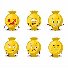 Yellow candy wrap cartoon character with nope expression