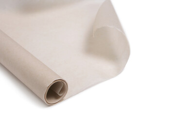 Baking paper on a white background isolate.