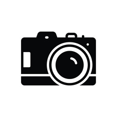 Black solid icon for camera photo