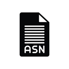 Black solid icon for asn alphabet