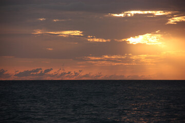 Beautiful setting sun on the sea. Sun Set on Goisont