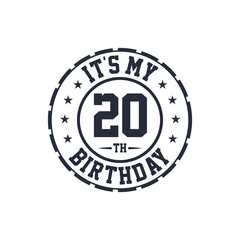 20 years birthday design, It's my 20th birthday