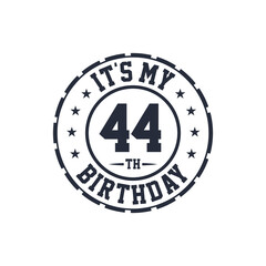 44 years birthday design, It's my 44th birthday