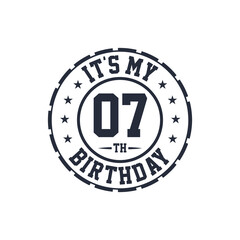 7 years birthday design, It's my 7th birthday