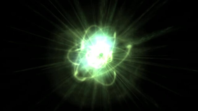 Bright green super nova exploding light