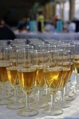 glasses of champagne on table, celebrate Thanksgiving