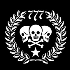military sign with skull and wreath, grunge vintage design t shirts