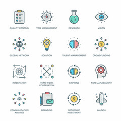 Business and Finance Filled Line icons, stroked - Vectors