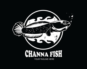 Fototapeta premium Illustration of channa fish logo template