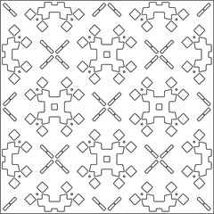 Vector pattern with symmetrical elements . Repeating geometric tiles from striped elements.Monochrome texture.Black and 
white pattern for wallpapers and backgrounds.