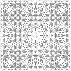 Vector pattern with symmetrical elements . Repeating geometric tiles from striped elements.Monochrome texture.Black and 
white pattern for wallpapers and backgrounds.