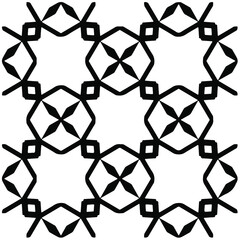 Naklejka premium Decorative abstract pattern. Black and white seamless geometric pattern.Pattern for fashion, fabric, apparel dress, textile, background, wallpaper, digital printing.