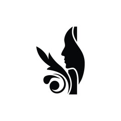 letter I woman face vector template logo beauty salon 