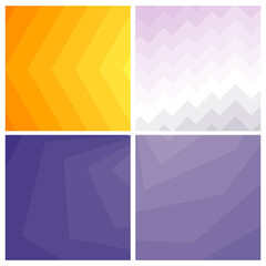 Abstract geometric gradient set of four backgrounds.