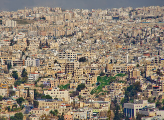 Naklejka premium Section of a view of Amman, the ugly overcrowded capital of Jordan
